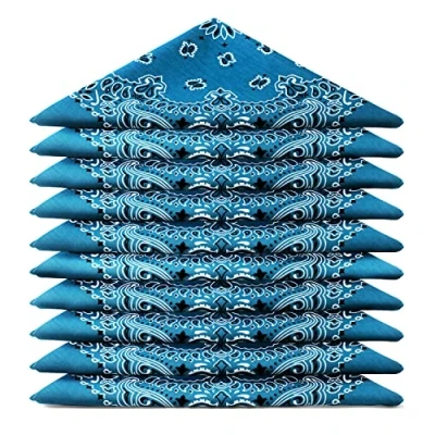 Imagen de ...KARL LOVEN EL BANDANA Lote de bandanas 100% Algodon primera calidad Paisley Panuelo Cabeza Cuello Bufanda Juego 5 Pato Azul (Modello Mandala)
