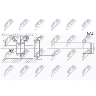 Imagen de NTY NPW PL 040 Junta Homocinética lado de engranaje, Eje delantero, izquierda