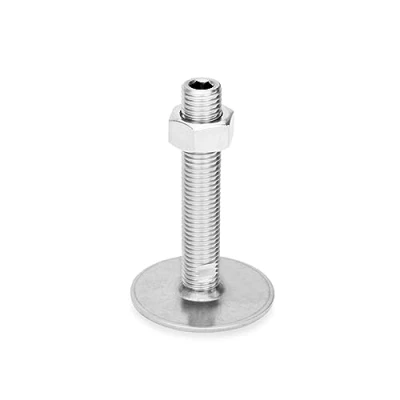 Imagen de Ganter Normelemente Pies de acero inoxidable GN 41 80 M16 200 D0 UK Diámetro del pie mm, plata, rosca d2: x