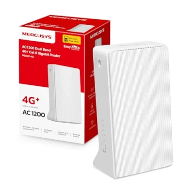 Imagen de [Nueva] Mercusys MB230 4G 4G+ Cat6 LTE Router, Banda Dual inalámbrica AC1200Mbps, Router WiFi con SIM, Puerto LAN/WAN, módem SIM 4G, sin configuración, Puertos de Antena externos