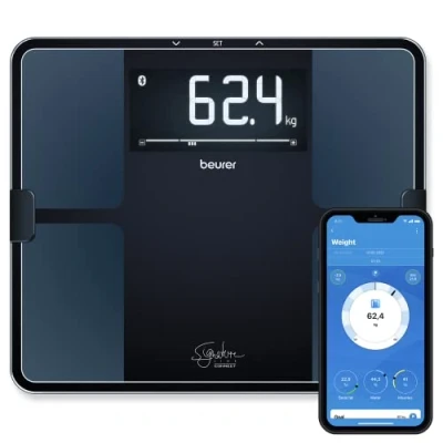 Imagen de Beurer BF 915 Báscula de diagnóstico, análisis corporal preciso para hasta 8 personas, medición la grasa corporal, con pantalla XXL iluminada, capacidad carga 200 kg