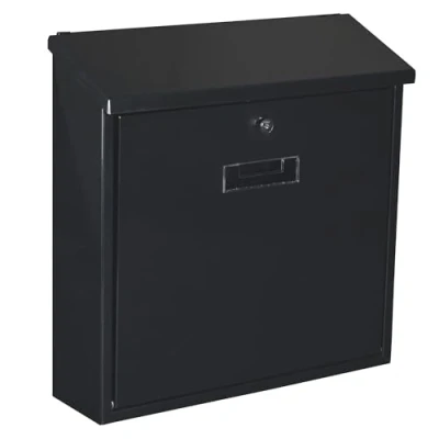 Imagen de Perel Bonito buzón, Montaje en la Pared, Forma Redondeada, con Soporte de Nombre, 2 Teclas, Dimensiones (h x w d) 40 31 16 cm, Negro