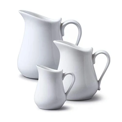 Imagen de Wm Bartleet &amp; Sons Jarras de porcelana, Blanco, 100ml/300ml/450ml Pack 3