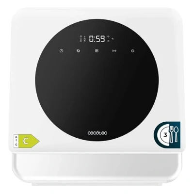 Imagen de Cecotec Lavavajiillas Compacto Libre Instalación Sobremesa Bolero Aguazero 1100. 3 Cubiertos, Bajo Consumo, 6 Programas, Touch Control Panel, Funciones como Long Storage y Delay Start, Blanco