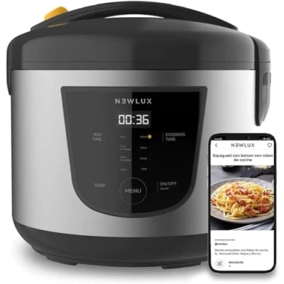 Imagen de NEWLUX Robot de Cocina Multifunción 5L Mod.Newcook con Cubeta Antiadherente, Programable 24H, 9 Funciones y 8 Menús automáticos. Mantiene Caliente 24H