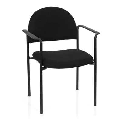 Imagen de hjh OFFICE 704330 Silla de confidente XT 700 Tela Negro, visitante con reposabrazos, tapizadas, Respaldo ergonómica, Apilable