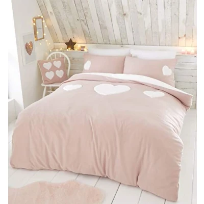 Imagen de Catherine Lansfield Cosy Heart Juego, Poliéster, ^^, Set edredón Doble
