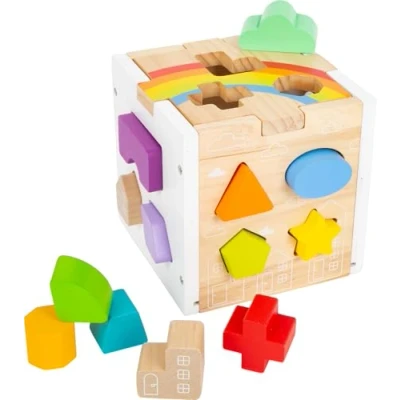 Imagen de Small Foot 11777 Cubo para Encajar, Arcoíris, 13 Elementos de Madera Formas Diferentes, a Partir 12 Meses. Estrellas Toys, 6 x (11777)