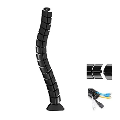 Imagen de Maclean MC 768 organizador de cables, cubrecables, 80cm, disponible en dos colores: negro o plateado. (negro)