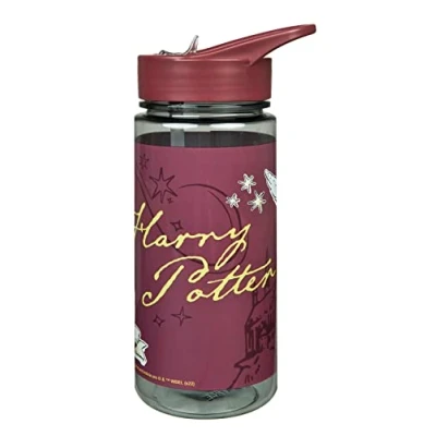 Imagen de Scooli Botella para niños con diseño de Harry Potter, plástico sin bisfenol A, aprox. 500 ml capacidad, pajita integrada, ideal la guardería y escuela