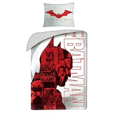 Imagen de Halantex Juego de cama Batman, 140 x 200 cm + 70 90 cm, 100% algodón