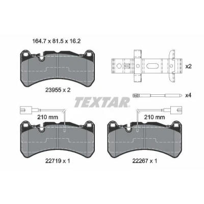 Imagen de TEXTAR 2395503 Juego de pastillas freno con contacto avisador desgaste tornillos pinza accesorios ALFA ROMEO: Stelvio