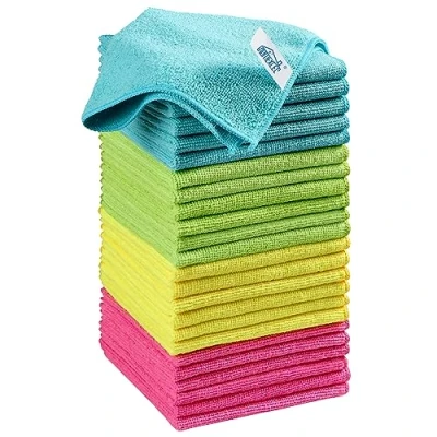 Imagen de HOMEXCEL Paño de Limpieza Microfibra, Paquete 24 Trapos Limpieza, Toallas con 4 Colores Surtidos, 12 x Pulgadas (Verde/Azul/Amarillo/Rosa)
