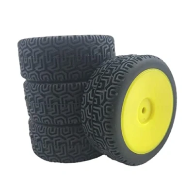 Imagen de Non brand 4 Piezas RC Car 66mm Neumáticos de Goma para WLtoys 144001 y 1/18 1/16 1/10 Buggy Crawler On/Off Road Repuestos Coches Amarillo