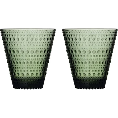 Imagen de Iittala Glass Kastehelmi Pine Green 300 ml 2 pieces