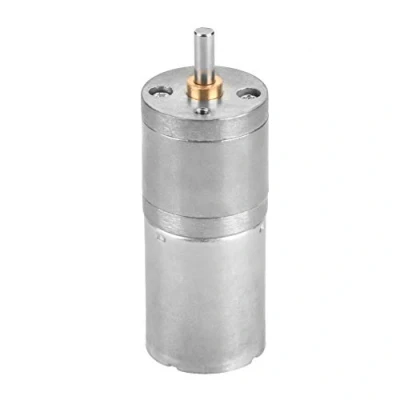 Imagen de motor de engranajes CC, metal baja velocidad 25 mm DC 12V 25GA 370 para bloqueo electrónico(12V 60RPM)