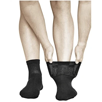 Imagen de vitsocks Calcetines Confort de Descanso Antiampollas Hombre (3 PARES) para Pies Sensibles, negro, 44 46