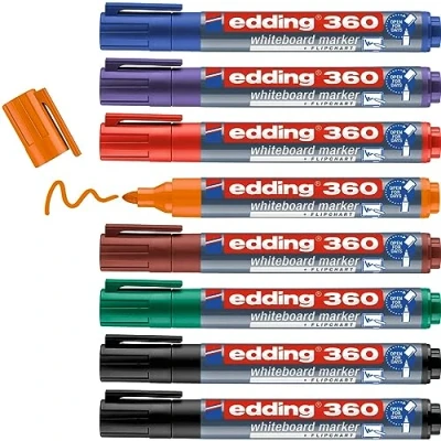 Imagen de Edding 360 Boardmarker Punta Redonda 8 Colores, ohne Löscher
