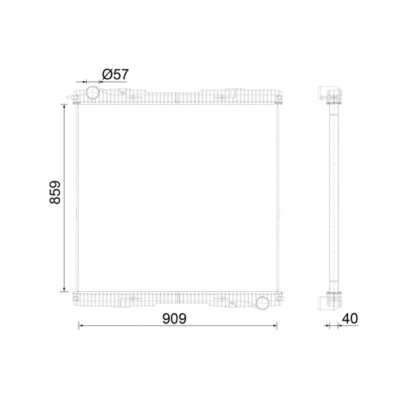 Imagen de MAHLE ORIGINAL CR 2151 000S Radiador, refrigeración del motor Aluminio 859 909 40 sin bastidor Aletas soldadas