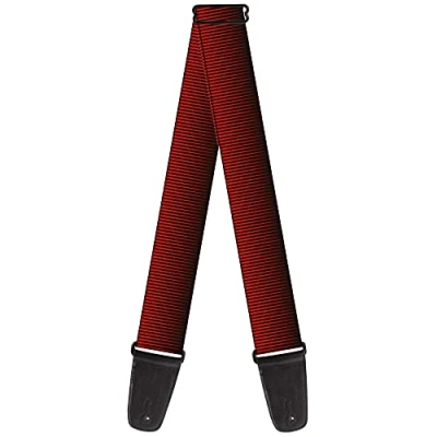 Imagen de Correa de guitarra rayas verticales transición negro rojo 2 pulgadas ancho