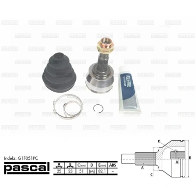 Imagen de PASCAL G1F051PC Junta Homocinética lado de rueda OPEL: Corsa D Hatchback, FIAT: Grande Punto LANCIA: Musa, Ypsilon II