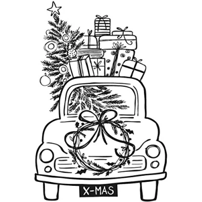 Imagen de Rayher Sello &#039;Conduciendo a casa por Navidad&#039;, 7x10 cm, manualidades, 29140000
