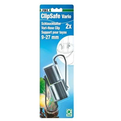 Imagen de JBL ClipSafe Vario 6109500 Clips de sujeción para mangueras Acuario 9 a 27 mm, Ajustable, 2 Unidades