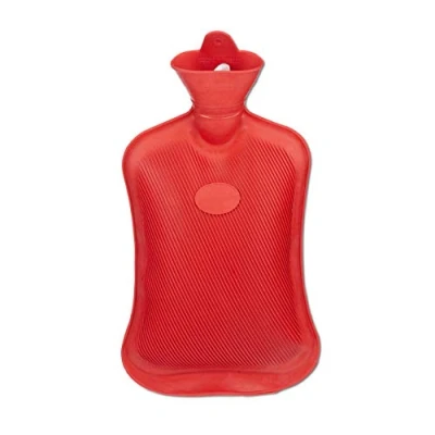 Imagen de Relaxdays Bolsa de Agua Caliente Sin Funda, Calentador Cama, Goma Natural, 2 L, Rojo