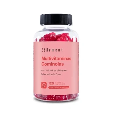 Imagen de Gominolas Multivitaminas y Minerales, Para Niños, Mujeres Hombres, 120 Gummies Sabor Natural a Fresa Con 13 Vitaminas Minerales Libre de Gelatina, Vegetariano, Sin Gluten Zenement