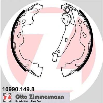 Imagen de ZIMMERMANN 10990.149.8 Zapatas de Freno 200 32 con palanca, Foto correspondiente a la entrega TOYOTA: Yaris I Hatchback, Aygo, SUZUKI: SWIFT 3, Splash