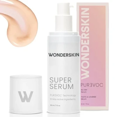 Imagen de Wonderskin Super Serum Facial Anti envejecimiento, Crema Hidratante Para El Cuidado, De Vitamina C Con Ácido Hialurónico