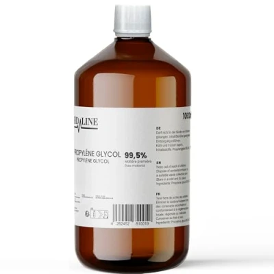 Imagen de hd line 1000 ml de Propilenglicol E1520, perfecto para bricolaje, calidad farmacéutica 99,7% pureza, alimentaria, material PG, puro, vegano, Ph. Eur/USP, 1L