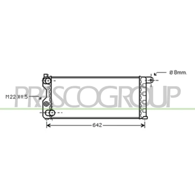 Imagen de PRASCO AB017R001 Radiador, refrigeración del motor Aluminio 580 248 32 Aletas unidas mecánicamente FIAT: Panda I Hatchback
