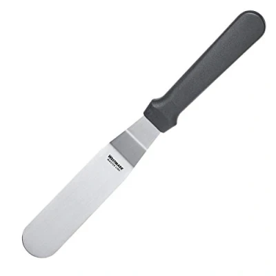 Imagen de Westmark Paleta angular profesional de respostería, Angulada, Flexible, Tamaño la hoja: 3 x 10 cm, Longitud: 25 Acero inoxidable/plástico, Master Line, Negro/plateado, 31252270