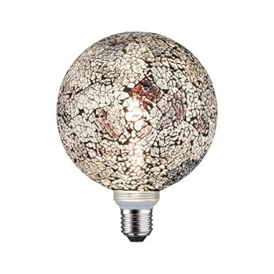 Imagen de Paulmann 28746 Lámpara LED Miracle Mosaic G125 Globe 5 W, regulable, fuente de luz, negro, luz eficiente, blanco cálido 2700 K E27