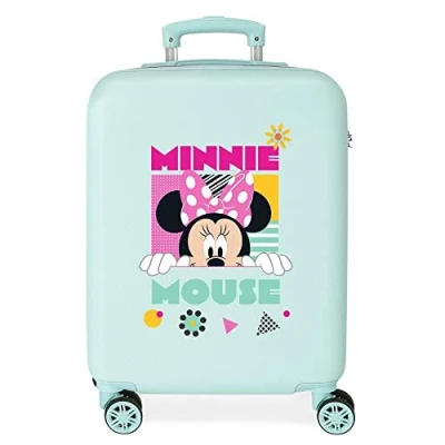 Imagen de Disney Minnie Geometric Maleta de Cabina Turquesa 38x55x20 cms Rígida ABS Cierre combinación Lateral 35L 2 kgs 4 Ruedas Dobles Equipaje Mano