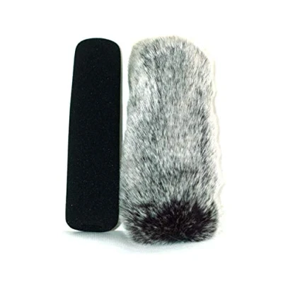 Imagen de Parabrisas MIC de piel peluda 18 cm compatible con micrófono Rode ntg 3 2 1 Sony ECM 674 678 680s Audio Technica AT897 Sennheiser MKH416/MKE600