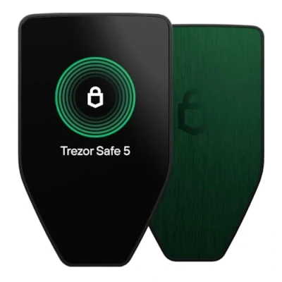 Imagen de Trezor Safe 5 Monedero Físico de Criptomonedas con Elemento Seguro y Frase Contraseña, Táctil LCD en Color, Haptic Feedback, Seguridad Bitcoin, Admite Miles Monedas Fichas (Green Beryl)