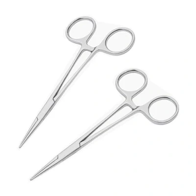 Imagen de 2 Pcs Pinzas para Perforar de Bloqueo, 12.5cm Pesca Auto Alicates Multiuso Acero Inoxidable con Mandíbulas Serratas Potentes Coser Finalizado Soldadura DIY Artesanía