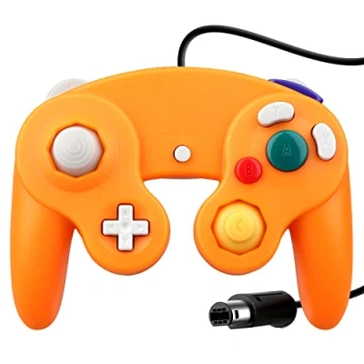 Imagen de OSTENT Wired Shock Clásico Controlador Gamepad Joystick Joypad Compatible para Nintendo GameCube NGC Consola Wii Videojuegos Color Naranja