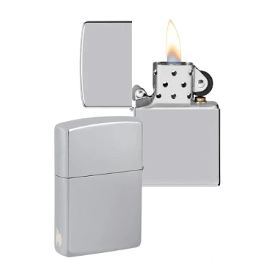 Imagen de Zippo Diseño con Llama de High Polish Chrome Laser Engrave Mechero, rellenable, en una Caja Regalo halta Calidad