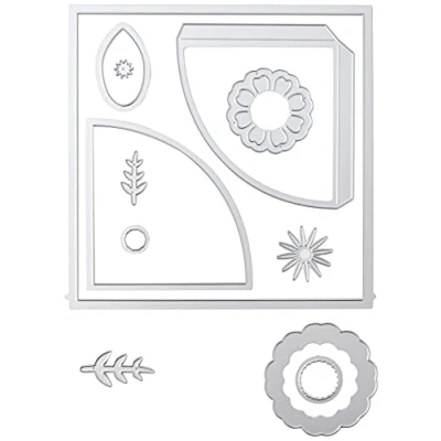 Imagen de Sizzix 664883 Thinlits Troquel de papel bolsillo y flores Eileen Hull 12 unidades