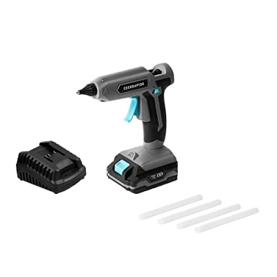 Imagen de Cecotec Pistola de Encolar sin Cables CecoRaptor Perfect Fix 2020 Advance. Batería 20V y 2000 mAh, Barras Diámetro 11mm 150 mm largo, Temperatura trabajo 180ºC, Autonomía hasta 30 min