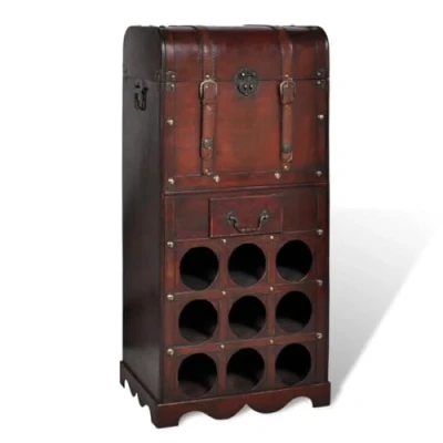 Imagen de vidaXL Botellero en Forma Baúl de Madera 9 Botellas Estante Vino Vinoteca