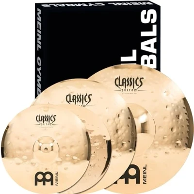 Imagen de Meinl Cymbals Classics Custom Extreme Metal Cymbal Set Box Pack Juego de Platillos Batería con Plato 14 Hihat, 18 Crash y 20 Ride (35,56 50,80cm) Bronce B12, Acabado Brillante (CC EM480)
