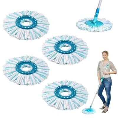 Imagen de Dyaucwpo 4 Piezas Cabezal de Mopa Recambio Compatible con Leifheit Clean Twist Disc Mop Ergo Kit, Cabezas Fregona Repuesto para Mopa, Microfibra