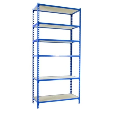 Imagen de Simon Rack Estanteria Metalica, 2500x1200x300 mm, 6 Baldas de Madera, 200 kg Punto Flexión, Estanterias Almacenaje, Azul/Madera Maderclick