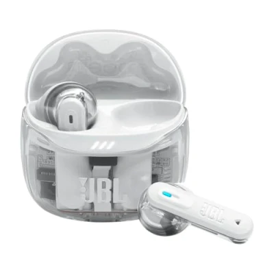 Imagen de JBL Tune Flex 2, Auriculares inalámbricos Bluetooth y cancelación de Ruido. Autonomía hasta 48 hrs, IP54 Resistentes al Agua Polvo, conexión multipunto, diseño ergonómico, Ghost Blanco