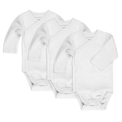 Imagen de LaLoona Pack Body Bebe Algodón 100% 3 Ud. Bodies Manga Larga para Recién Nacido, Cruzado Certificado OekoTex 100, Ropa Bebé