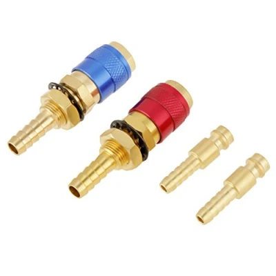 Imagen de Conectores Rápidos, 2 Piezas Adaptador de Conector Rápido Refrigerado al Agua Material Latón para Antorcha Soldadura MIG TIG, Enchufe 8 mm